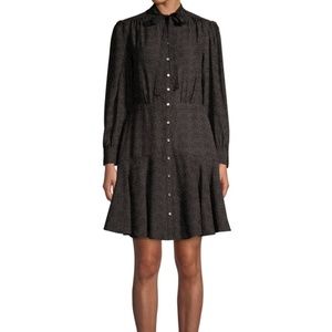 Rebecca Taylor Dot Silk A-Line Shirt Dress, Sz. 6